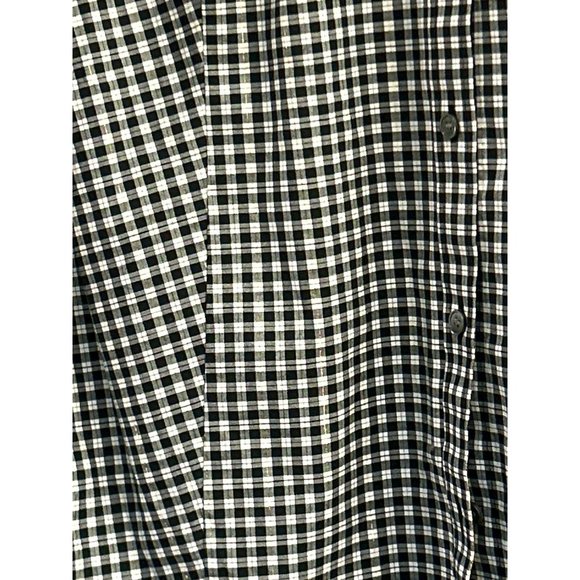 Talbots Women's Black White Gingham Gold Thread Plus Size Button Up Blouse Sz 20 - Picture 2 of 5